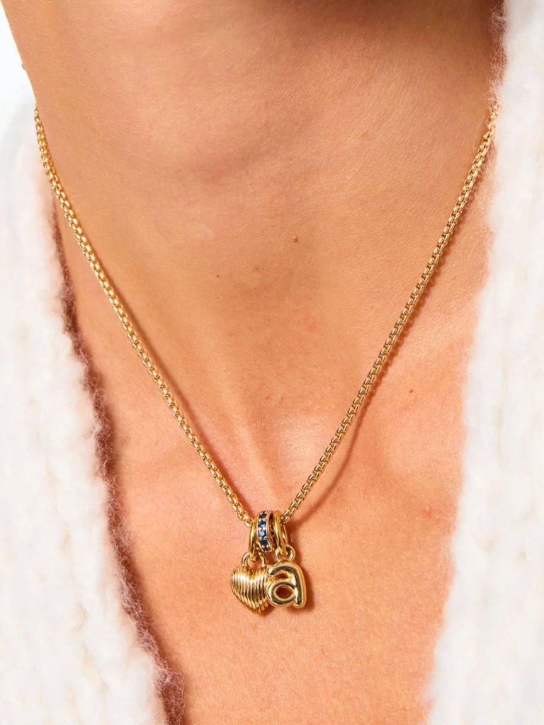 Roxanne Assoulin The Itsy Bitsy Puffy Initial Charm Necklace Initial 